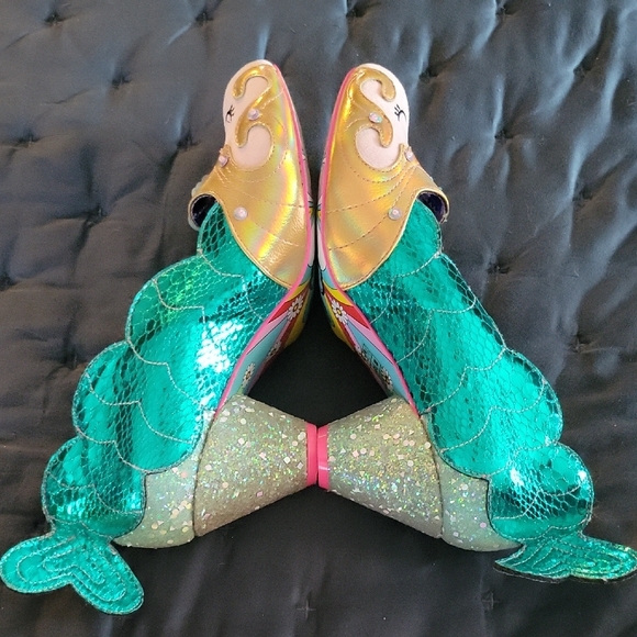 Irregular Choice Turquoise and Gold Mermaid Heels - Picture 4 of 8
